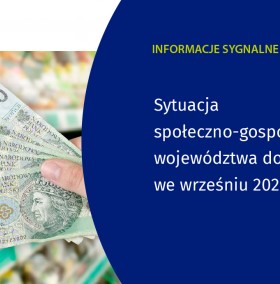 Napis Sytuacja społeczno-gospodarcza województwa dolnośląskiego we wrześniu 2026 r.  oraz logo US Wrocław i obrazek