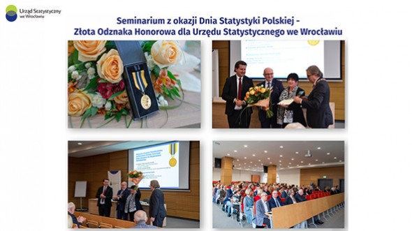 Seminarium z okazji Dnia Statystyki Polskiej - Odznaka Honorowa Złota  Zasłużony dla Województwa Dolnośląskiego